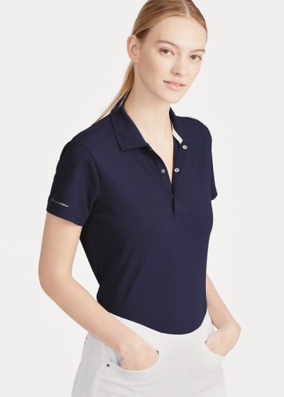 Polos Ralph Lauren Mujer Azul Marino - Slim Fit Tech Pique Golf - BYJNQ9827